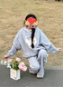 森女部落原創(chuàng)甜美卡通可愛連帽花邊拼接衛(wèi)衣外套女閨蜜裝2025春款 灰色衛(wèi)衣（單件） 單件 L 曬單實拍圖