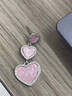 楊紫同款粉色三愛(ài)心耳環(huán)女小眾設計高級感甜美耳墜耳飾氣質(zhì)耳釘潮 粉色 曬單實(shí)拍圖