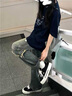 S·J·V·K夏季新款V領(lǐng)蕾絲拼接韓版正肩短袖T恤洋氣衣服女寬松上衣潮設計感 藏青色 L （適合110-130斤） 曬單實(shí)拍圖