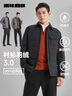 利郎輕薄襯衫羽絨服男24冬季多孔膜羽絨外套 黑 XL175/92A  曬單實拍圖