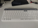 羅技（Logitech） K580 無(wú)線(xiàn)藍牙鍵盤(pán) 超薄鍵盤(pán) 安靜辦公學(xué)生手機支架鍵鼠套裝平板電腦辦公鍵鼠套裝 畢業(yè)高考禮物 K580 芍藥白+M650L白(中大手套裝) 曬單實(shí)拍圖