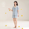 靜韻【涼感型】超柔軟甜美花邊睡衣女夏款休閑軟棉棉家居服短袖套裝 曬單實(shí)拍圖