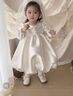 G.DUCKKIDS女寶寶周歲公主裙生日禮服花童婚紗蓬蓬裙2025春秋新款高端連衣裙 米白色 80 cm 曬單實(shí)拍圖