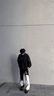 POUM美式高街黑白拼接撞色微喇牛仔褲子新款小眾潮流時(shí)尚男女寬松長(zhǎng)褲 黑白拼接 XL 【建議130斤-140斤】 曬單實(shí)拍圖