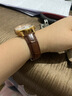 賓利手表帶真皮BINLI原裝男女款蝴蝶扣牛皮通用手表鏈配件20mm 棕色+金色蝴蝶扣 20mm 曬單實(shí)拍圖