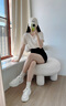 Calvin KleinJeans25女ck復古皮革拼接印花厚底休閑鞋運動(dòng)鞋板鞋禮物YW01890 0K4-月光白 38 曬單實(shí)拍圖