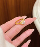 瑞諾黃金太陽花戒指女足金999鑲嵌鴿子蛋鉆戒時(shí)尚戒子生日禮物送女友 勿拍/克重多退少補(bǔ) 曬單實(shí)拍圖