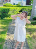 YOJIA女童夏裝連衣裙2024新款洋氣夏天小女孩公主裙全棉兒童裙子背心裙 白色 150cm 曬單實(shí)拍圖