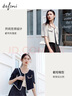 伊芙麗（eifini）2024秋裝新款撞色花邊肌理高級(jí)感通勤氣質(zhì)小香風(fēng)短外套女 藏青 155/80A/S 曬單實(shí)拍圖