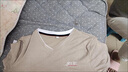 皮爾卡丹（pierre cardin）短袖T恤男士夏季韓版修身V領(lǐng)半袖青年時尚百搭冰麻體恤衫刺繡上衣 813短袖卡其 XL 【適合120-135斤】 曬單實拍圖