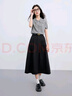 三彩大碼女裝2025秋季新款優(yōu)雅高腰半身裙A字傘裙藏肉胖MM 經(jīng)典黑 L 165/76B 曬單實拍圖