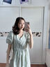 費雪（Fisher-Price）美國費雪孕婦夏裝連衣裙新款純棉夏季哺乳喂奶長(cháng)款春秋款孕婦裙子 抹茶綠連衣裙 XL【135-150斤適穿】 曬單實(shí)拍圖