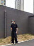 卡賓（CABBEEN）【重磅水洗】男裝短袖t恤2025夏季新款純棉潮流寬松圓領(lǐng)上衣 煤黑色01（寬松版型） L /175/50 曬單實(shí)拍圖