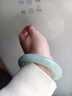 翡笙坊 翡翠玉手鐲天然緬甸A貨冰糯種淺綠飄花玉手鐲送女友媽媽老婆禮物 飄綠 56-57（贈送平安扣+鑒定證書） 曬單實拍圖