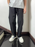 HLA海瀾之家休閑褲25春新三體聯(lián)名系列純色合體休閑褲男 黑色5C M 170/78A 推薦121~134斤 曬單實拍圖