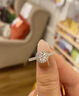 星眸珠寶18K金白鉆石戒指摩天輪群鑲圓苞1克拉效果訂婚禮物送女友生日真鉆 圓苞-5分主鉆80分效果F-G色SI 禮盒包裝 曬單實(shí)拍圖