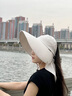 劉潮布大帽檐遮陽帽女防曬防紫外線夏季遮全臉空頂漁夫帽騎車戶外太陽帽 深灰色 可拆卸后擺披肩 均碼可調節(jié)(54-60cm) 曬單實拍圖