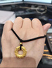 中國黃金（CHINA GOLD）黃金項鏈女足金花絲平安扣項鏈項鏈七夕情人節(jié)禮物送女友老婆 【京速達】平安扣項鏈約1.0g*配黑繩 曬單實拍圖