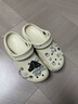 鯊鵜鶘 HA PELICAN5.0cm厚底增高松糕eva云朵洞洞鞋女夏季包頭外穿防滑踩屎感沙灘鞋 米白色 +隨機送10個鞋花 36 曬單實拍圖
