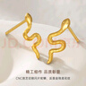 CRD克徠帝黃金耳釘生肖蛇閃片蛇足金999實(shí)心耳釘5G送女友七夕禮物 1.3g 曬單實(shí)拍圖