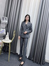 紫魅俏西裝套裝女裝春秋冬季酒店前臺西服正裝美容院養生館氣質(zhì)工作服 灰藍色單件西裝 L (建議105-115斤) 曬單實(shí)拍圖