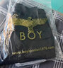 BOY LONDON25新款春夏情侶款休閑褲老鷹logo印花針織長褲N15007 黑色 M 曬單實拍圖