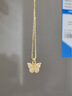 萃華足金999蝴蝶吊墜輕奢氣質(zhì)黃金鎖骨掛墜生日節日送女友老婆禮物 【蝴蝶吊墜+送銀鏈】金重約 3.4g 曬單實(shí)拍圖