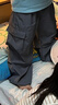 凌卡戚2024男童女童工裝褲夏季中大童休閑褲寬松工裝松緊腰長褲時尚 紅色工裝褲+ 120 曬單實拍圖