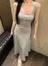 夢(mèng)琪嵐法式感無(wú)袖灰色吊帶連衣裙子女夏季2025新款氣質(zhì)顯瘦百搭背心長(cháng)裙 灰色吊帶裙 M 45/55kg 曬單實(shí)拍圖