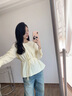 亦谷純棉長袖襯衫女裝2025春季新款減齡洋氣收腰獨(dú)特漂亮小衫上衣 透明黃（黃色） M 曬單實(shí)拍圖