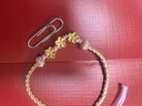 中國(guó)黃金（CHINA GOLD）黃金花朵轉(zhuǎn)運(yùn)珠手鏈女款桃花足金手繩情人節(jié)生日禮物送女友老婆 桃花手繩【粉繩】 曬單實(shí)拍圖