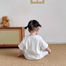 班喜迪嬰兒衣服夏季薄款超萌寶寶連體衣滿(mǎn)月百天新生兒短袖哈衣爬服夏裝 白色 90cm 曬單實(shí)拍圖