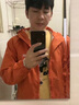 安初夏春秋外套男士連帽沖鋒衣新款潮流百搭微寬松痞帥工裝防曬夾克男 橘紅色【連帽款】 M 建議90-115斤 曬單實(shí)拍圖