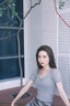 沐霓 修身短袖女 2025夏季新款針織純欲風(fēng)方領(lǐng)短袖t恤小個子顯瘦內(nèi)搭 U領(lǐng)辣妹針織薄短袖【灰色】 均碼 曬單實拍圖