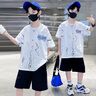 G.DUCKKIDS童裝男童夏季套裝兒童衣服中大童夏裝25新款漸變T恤運(yùn)動(dòng)裝男孩 粉色363款 130 建議120-130cm7-8歲cm 曬單實(shí)拍圖