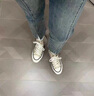 CFCW品牌高幫網(wǎng)紗小白鞋女新品百搭女鞋透氣輕便休閑板鞋軟底鞋子 杏色 35 曬單實(shí)拍圖