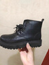 啄木鳥(niǎo)COS漫展增高鞋12CM馬丁靴男真皮英倫風(fēng)隱形內增高10cm機車(chē)靴男鞋 經(jīng)典六孔    黑色12cm 40 曬單實(shí)拍圖