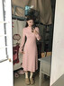 棉致針織長(zhǎng)袖連衣裙女2025春新款氣質(zhì)溫柔風(fēng)過膝修身設(shè)計(jì)感毛衣中長(zhǎng)裙 粉色裙子 M 【建議100斤以內(nèi)】 曬單實(shí)拍圖