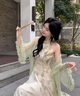 TAOROUSI連衣裙女裝夏天國(guó)風(fēng)拼接不規(guī)則掛脖套裝兩件套裙子女夏季2025新款 兩件套 S 曬單實(shí)拍圖