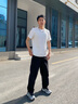 卡賓（CABBEEN）【速干彈力】寬松直筒休閑褲男2025夏新款戶外傘兵褲運動衛(wèi)褲 煤黑色01 M /170/48 曬單實拍圖