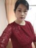 雅格羅伊結婚禮服媽媽裝高檔夏季結婚媽媽禮服高貴蕾絲連衣裙高端喜婆婆婚 酒紅色 4XL (建議145-155斤) 曬單實(shí)拍圖