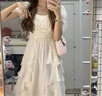 粉媚夢小香風連衣裙女純欲夏季裙子衣服女裝沙灘裙高級感海邊穿搭長裙 收腰不規(guī)則甜美長裙米白色 S 【建議110斤以內】 曬單實拍圖