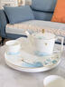 NINE CRANES景德鎮杯子套裝家用簡(jiǎn)約輕奢骨瓷茶杯送禮整套茶具套裝旋轉托盤(pán) 高檔骨瓷·水具8件套·禮盒裝 曬單實(shí)拍圖