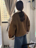 DGOV雙面可穿麂皮絨上衣女秋季2025新款小個(gè)子秋季加絨羊羔毛外套 咖色外套【zt】 M 建議90-100斤 曬單實(shí)拍圖