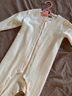 Aengbay昂貝 德絨嬰兒連體衣秋冬裝保暖內衣打底衣新生兒衣服寶寶睡衣 米白 80cm 曬單實(shí)拍圖