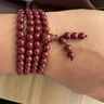 紅良緣高純度晶體砂手串108顆佛珠多圈朱砂圓珠手鏈女男士佩戴平安禮物 8MM-108顆收藏級晶體砂 附證書(shū) 曬單實(shí)拍圖