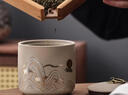 鉑吶苓茶葉罐密封罐中式復(fù)古空罐存茶罐儲存罐瓷罐儲茶罐家用綠茶紅茶 粗陶旭日東升 曬單實拍圖
