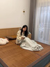 AMOR STUDIOVS輕奢品牌毛巾被竹纖維蓋毯竹棉紗布毯夏涼被夏季薄毯冰絲冷感毯 百靈鳥(niǎo)-綠色 200x230cm 曬單實(shí)拍圖