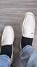 皮爾卡丹（pierre cardin）商務(wù)休閑一腳蹬舒適軟面羊皮鞋樂(lè)福鞋軟底套腳男鞋 白色 41 曬單實(shí)拍圖