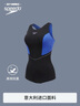 速比濤（Speedo）泳衣女電氣矩陣黑標(biāo)Hero5.0鯊魚皮競速溫泉平角連體泳衣 黑/藍(lán) 34 曬單實(shí)拍圖